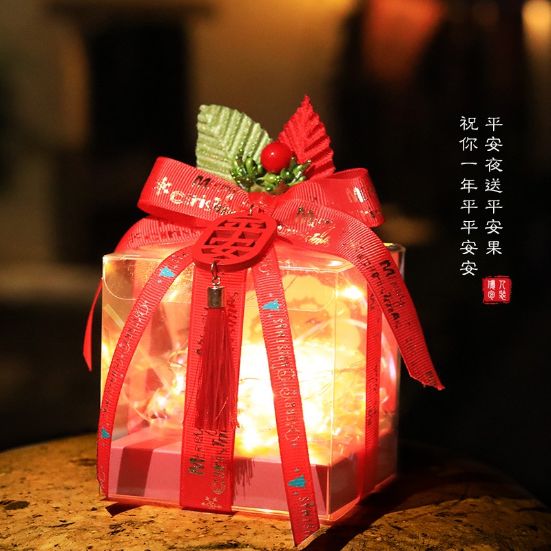 Billion People 2022 Christmas Eve Gift Box Packaging Box Chinese Style Ping An Wood Brand Apple Box Transparent Fruit Gift Box