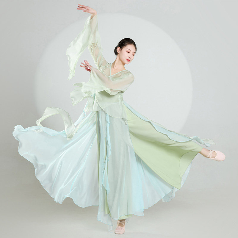 古典舞服装女身韵飘逸仙气舞蹈服:中国舞纱衣裙裤雪纺练功服,演绎东方美学!-古典舞服-淘宝好物网