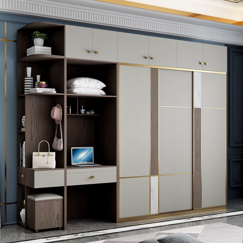 Nordic light luxury wardrobe modern minimalist bedroom home sliding door wardrobe assembly 2 door 3 door sliding door wardrobe wardrobe