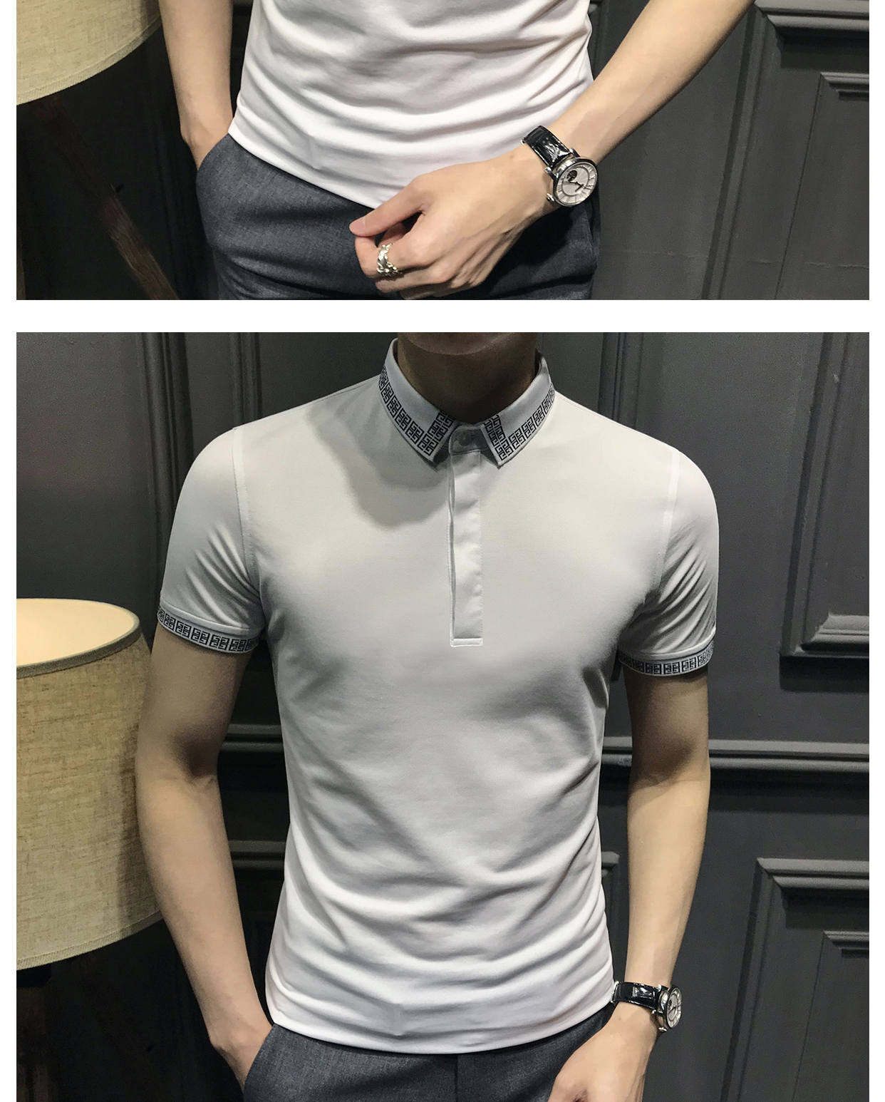 Mùa hè POLO Áo sơ mi nam ngắn tay Hàn Quốc Thanh niên giản dị T áo sơ mi Xu hướng Áo thun nam nửa hoang dã Paul - Polo t shirt golf