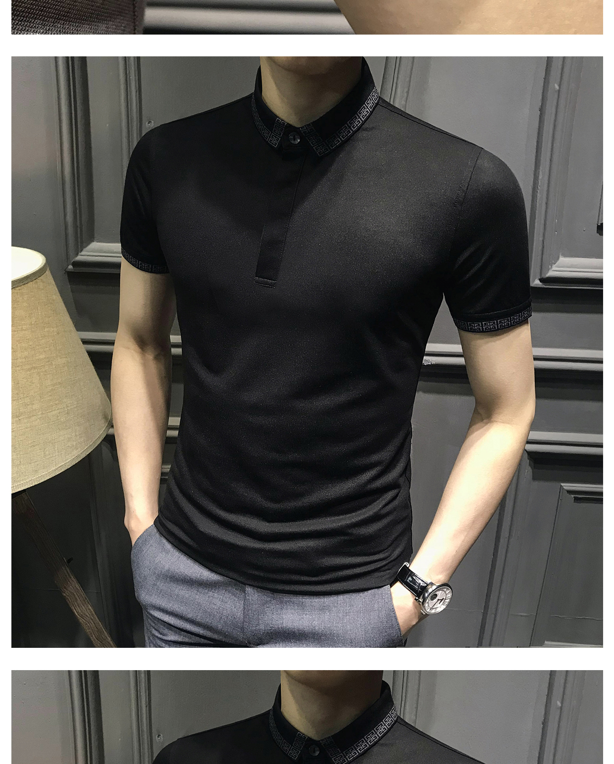 Mùa hè POLO Áo sơ mi nam ngắn tay Hàn Quốc Thanh niên giản dị T áo sơ mi Xu hướng Áo thun nam nửa hoang dã Paul - Polo t shirt golf