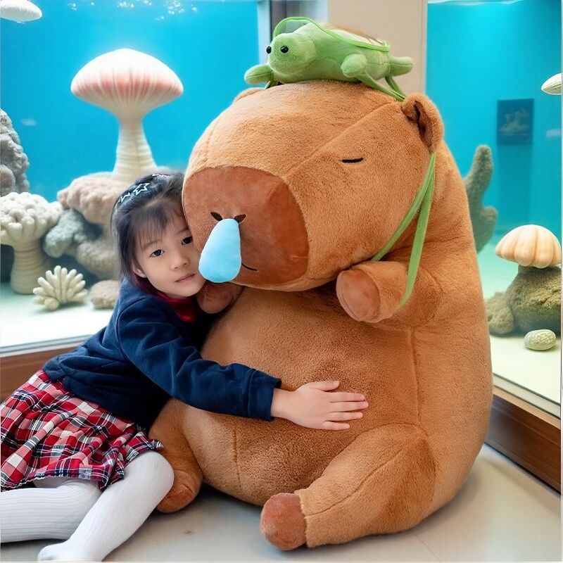 Capybara Plush Toy Large Stuffed Animal with Pull-Out Snot Capybara Doll Ugly-Cute Plushie Birthday Gift for Girls