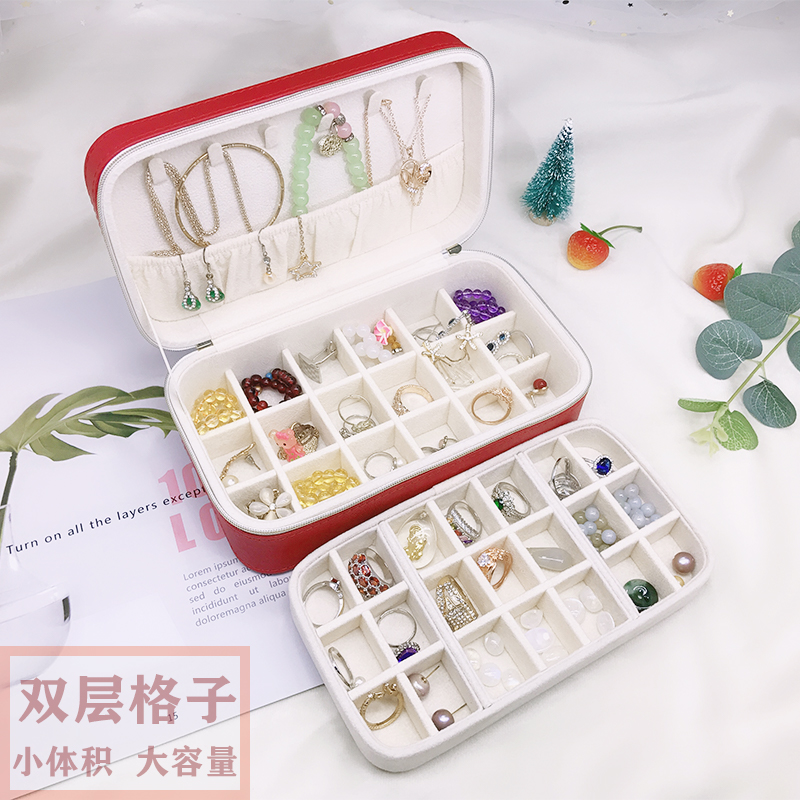 Douyin convenient bracelet ring necklace earrings gem box bare stone box jewelry storage box lattice jewelry display plate