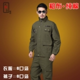 Хлопковый комплект для работы, износостойкие штаны, рабочая одежда, увеличенная толщина, защита от ожогов