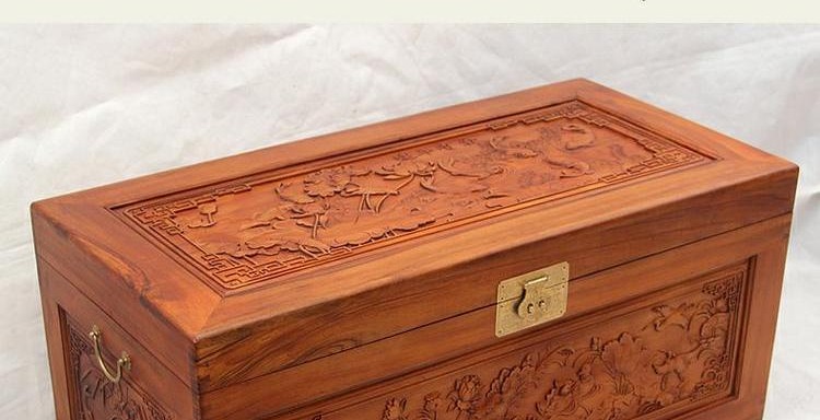 Hộp Elm, hộp gỗ long não, hộp đám cưới gỗ rắn, quà cưới, bộ sưu tập sách, hộp chạm khắc, thư pháp và bộ sưu tập tranh - Cái hộp thùng gỗ đựng đồ