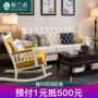 Si Lannuo Mỹ, kiểu Địa Trung Hải sofa sofa vải khu vườn nhỏ căn hộ phòng khách ba kết hợp ánh sáng của sự sang trọng - Ghế sô pha ghế sofa phòng ngủ