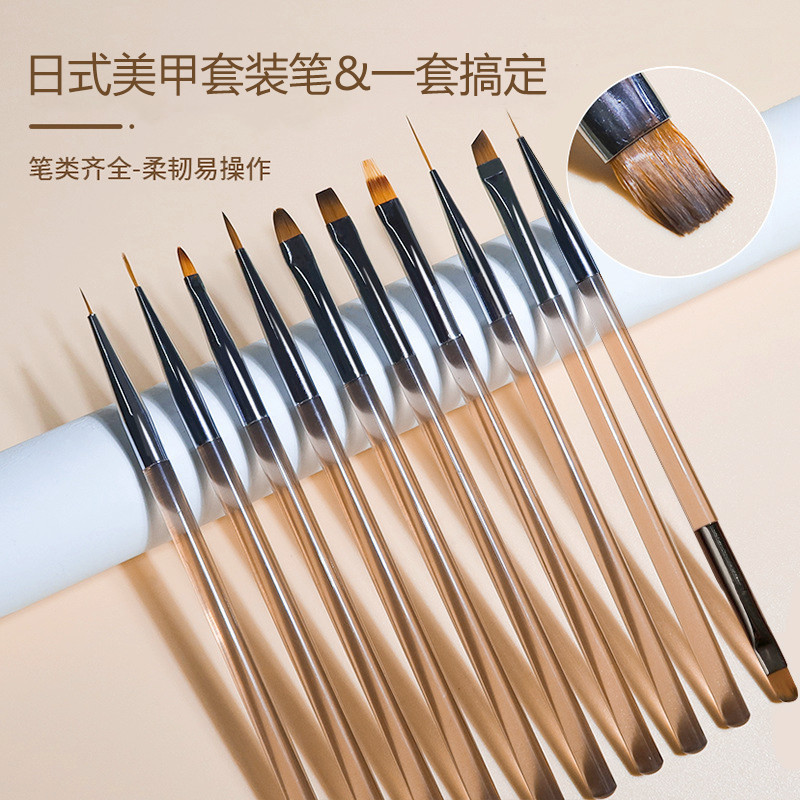 Japanese-Style Nail Art Pen Set, Color Painting Flower Drawing Pen, Light Therapy Pen, Gradient Construction Pen Tools, Specialized for Nail Salons Japanese-Style Nail Art Pen Set, Color Painting Flower Drawing Pen, Light Therapy Pen, Gradient Construction Pen Tools, Specialized for Nail Salons