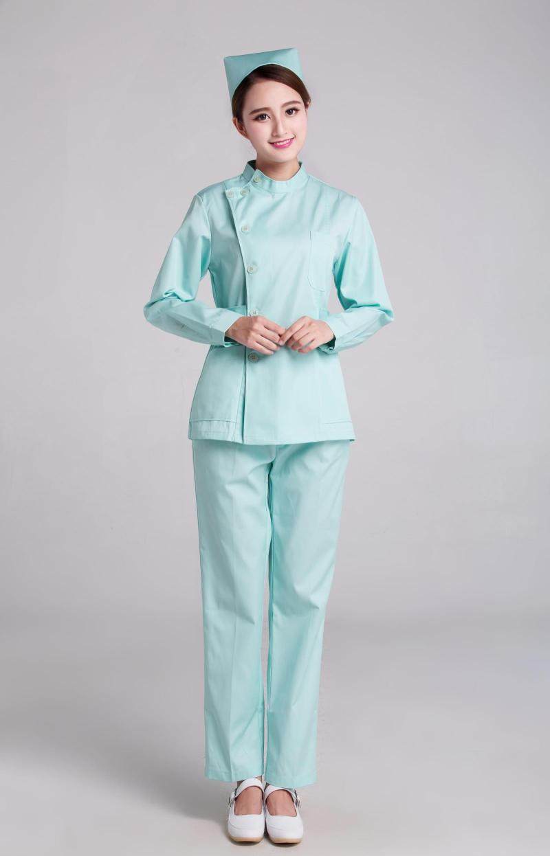 护士服分体套装ICU冬装长袖女医生药房美容院工作服制服白大褂-阿里巴巴