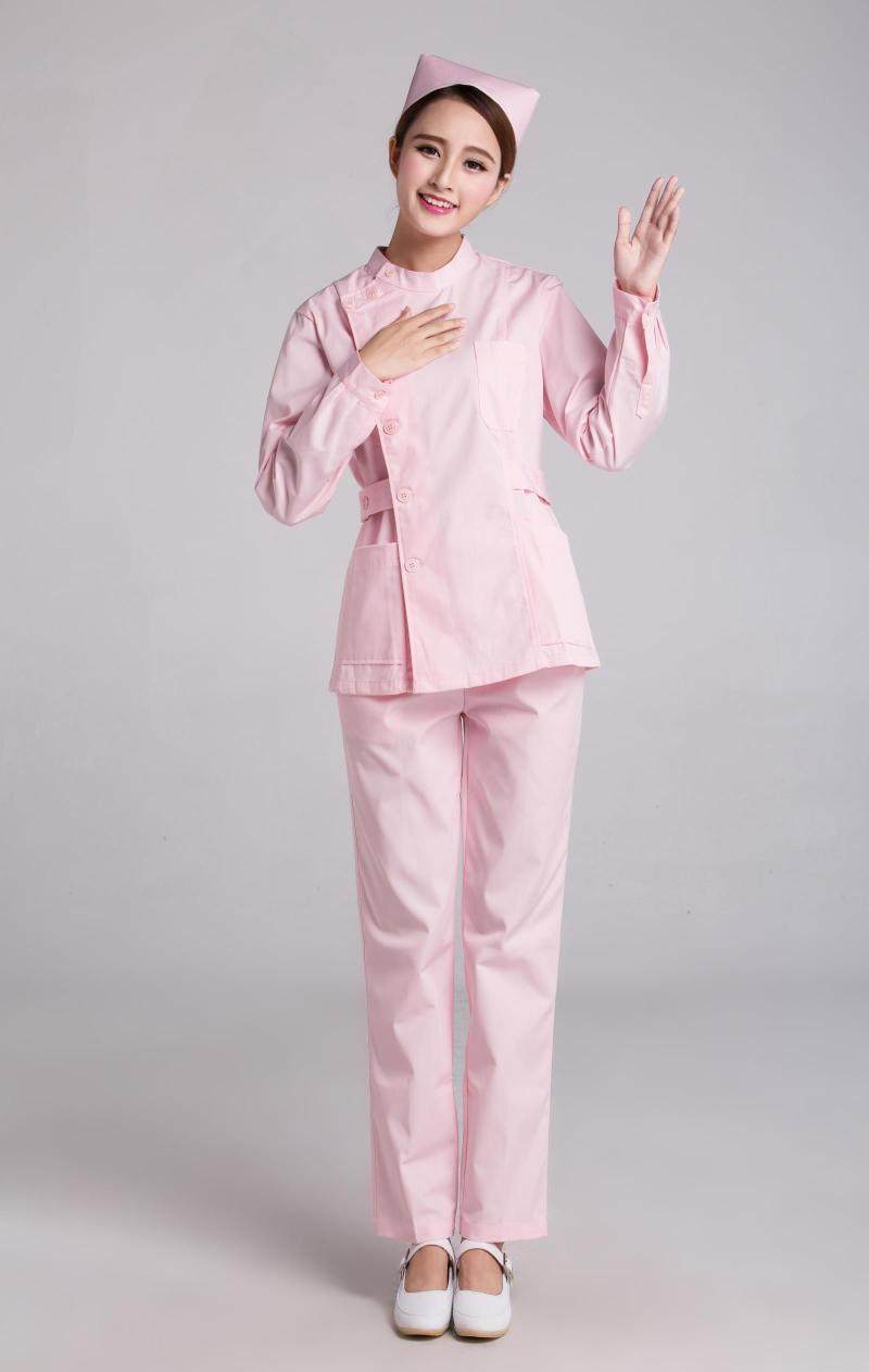 护士服分体套装ICU冬装长袖女医生药房美容院工作服制服白大褂-阿里巴巴