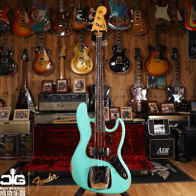 Fender Finda 2021Customshop CS1964 CS64Jbass CS64Jbass Foam Green Made Old Electric Bass
