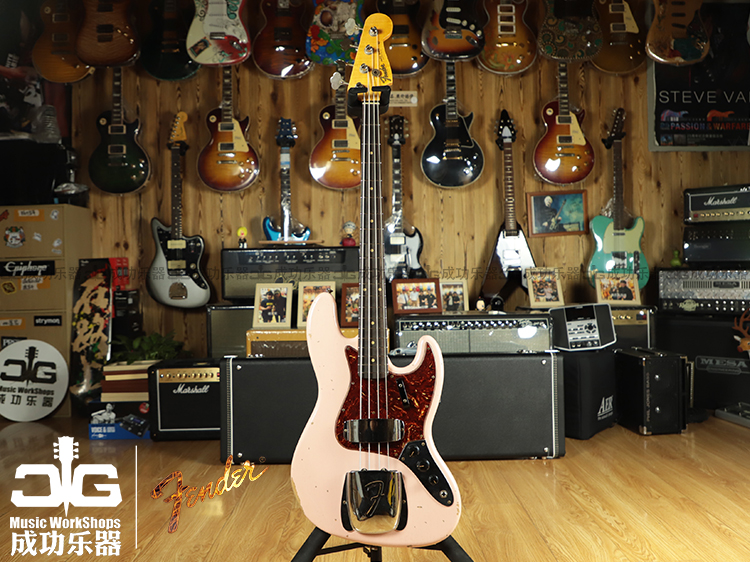 (Sold Display) Fender CustomShop1964 cs64 Stack JBass pink electric bass-Taobao
