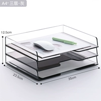 Трехслойный горизонтальный двухцветный лоток А4 серого цвета [ультратонкий и увеличенный]