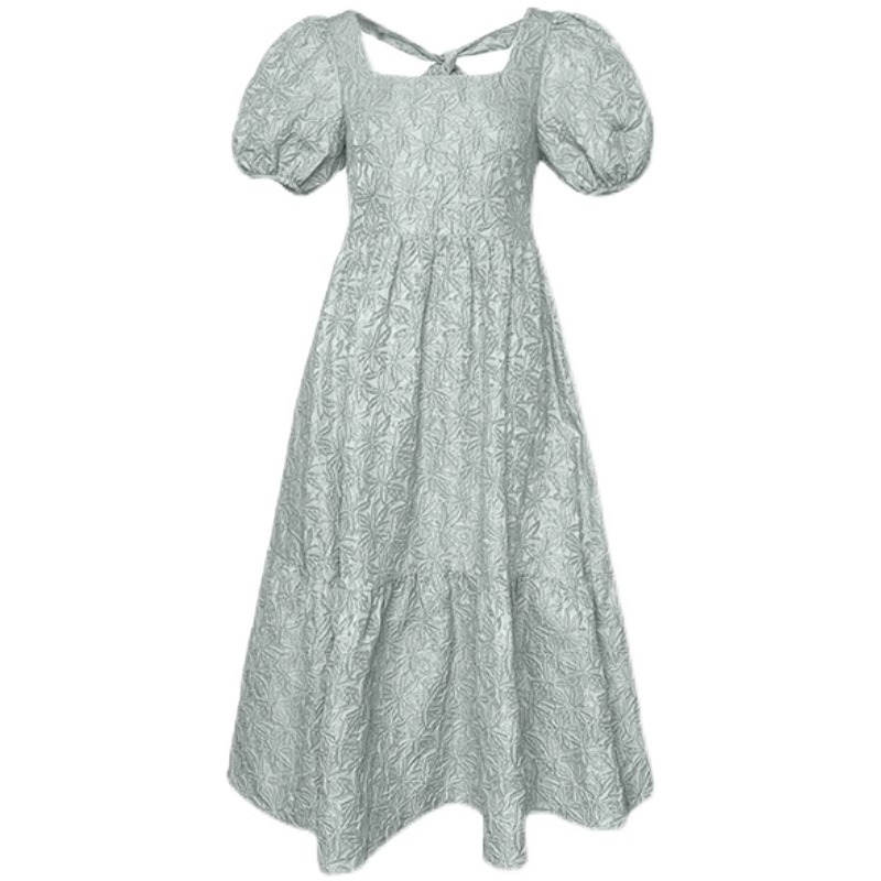 GROVE FOREVER Summer advanced dress, long skirt, square neckline, high-quality style, mid-length GROVE FOREVER Summer advanced dress, long skirt, square neckline, high-quality style, mid-length