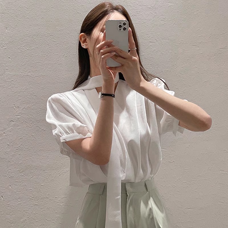 GROVE FOREVER Summer scarf, shirt, top, oversize, loose fit, puff sleeves GROVE FOREVER Summer scarf, shirt, top, oversize, loose fit, puff sleeves