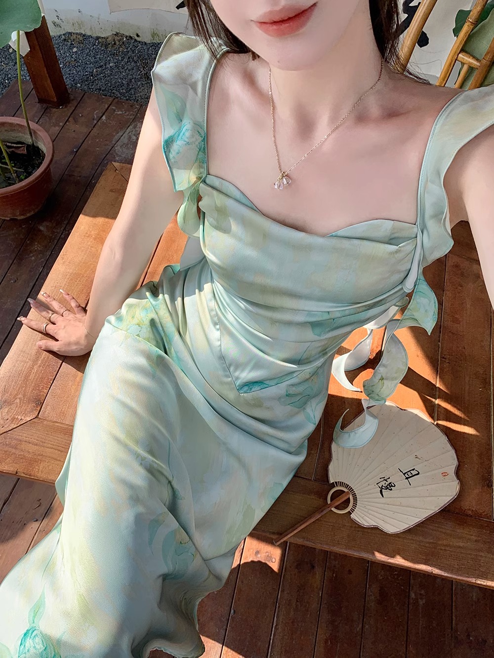 GROVE FOREVER Design summer advanced dress, long skirt, french style, high-end, bright catchy style, fitted GROVE FOREVER Design summer advanced dress, long skirt, french style, high-end, bright catchy style, fitted