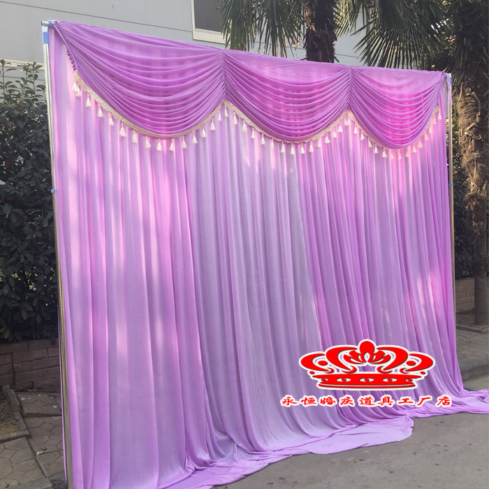 2017 new background yarn mantle new background Mantle Stage Wedding wedding Prop Veil Wedding Backdrop Cloth