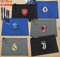 Bóng đá Paris AC Milan Chelsea Arsenal Barcelona Massey Real Madrid C Luo A5 tập tin túi thông tin văn phòng phẩm 	quần áo bóng đá nam 2020	