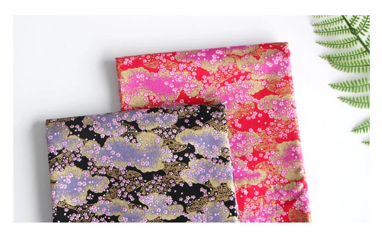 Sakura stream đám mây bronzing cotton và vải lanh rộng 110CM mét để bán quần áo thủ công nhà DIY vải vải họa tiết