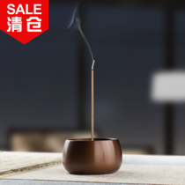 See Jun incense burner Pure copper household sandalwood furnace Indoor incense line incense copper incense burner Creative incense plate incense burner Incense burner