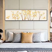 New Chinese bedroom bedside decorative painting study fresh hanging painting Magnolia modern living room flower and bird painting horizontal wall mural