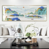 New Chinese Style Decoration Painting Living Room Sofa Background Wall Landscape Hang Painting Leaning on Mountain Merchants Feng Shui Bedroom Mural