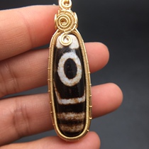 Tibetan to pure Nepalese pure handicraft inlaid with a glance of backing dzi bead pendant pendant necklace for men and women all-match