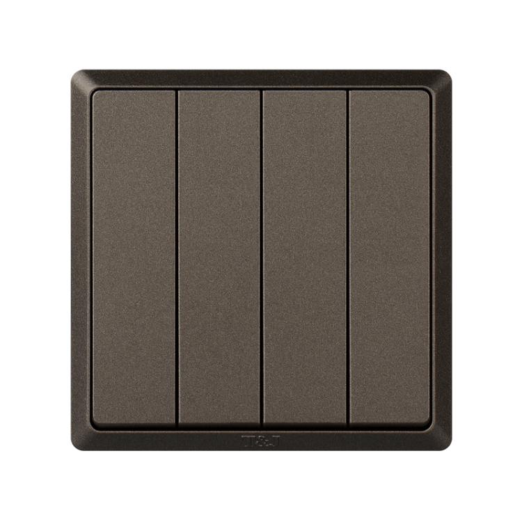 Space-based minimalist Series switch socket panel 86 Type 10A Four bites switch four open double control matt black-Taobao