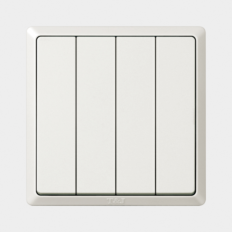 Space-based minimalist series 86 Type of concealed concealed four double-link switch Four open double control white panel HC2514-2-Taobao