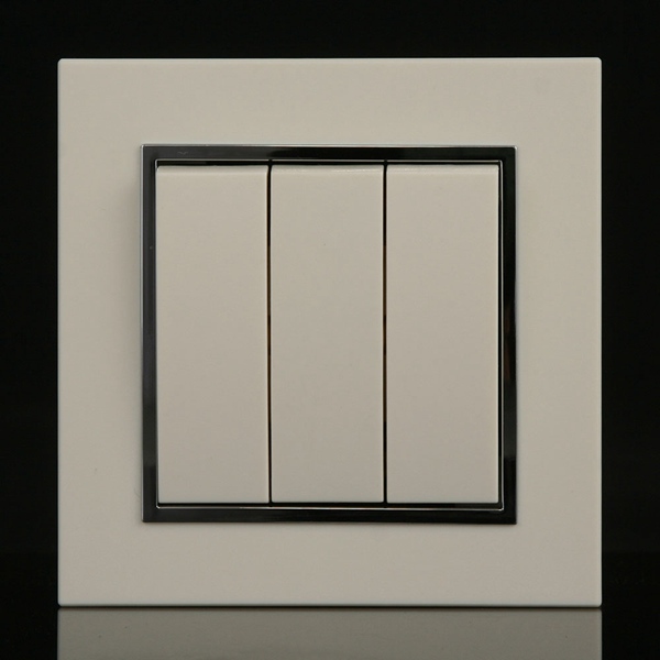 Space - based switch socket high - end Deqi series 86 type three - open double - control switch panel white