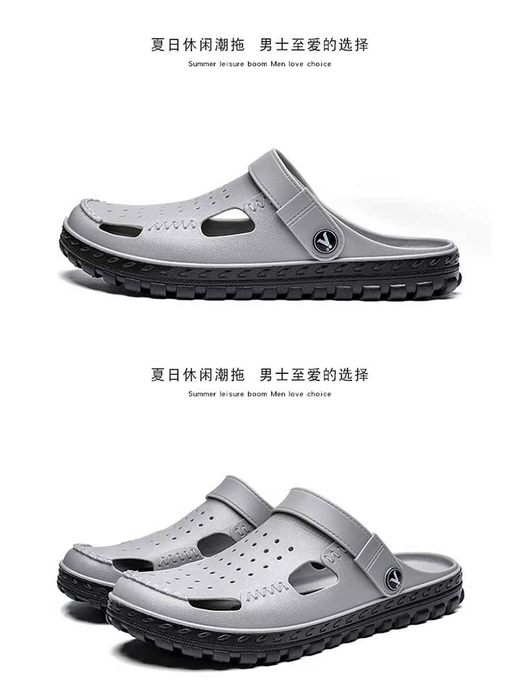 2019 mới mùa hè chống trượt giày lỗ nam dép đi biển dép baotou xu hướng giày thông thường thoáng khí - Giày thể thao / sandles dép quai hậu bitis nữ