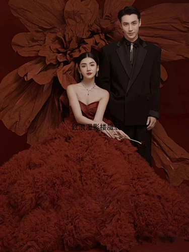 Новая Tube Top Top Dragging Girl Heart Series Pufpy Юбка Тема свадебная одежда для пары фото платье