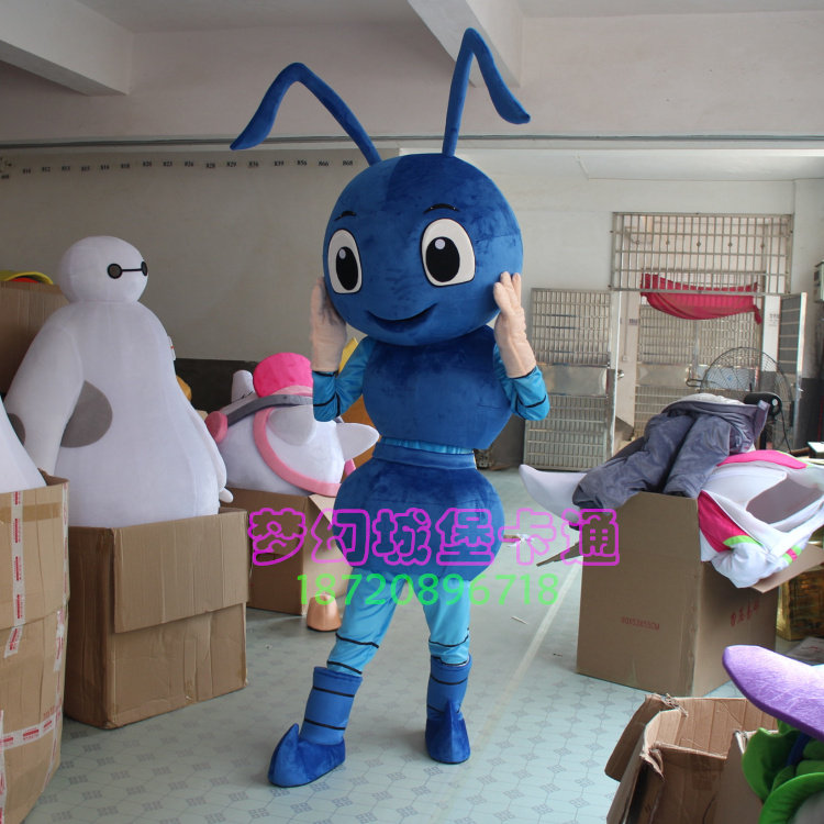 Ant Mascot Cartoon Man Puppet Costume Man Wearing Cartoon Doll Performance Props Custom Plush Cloth Puppet Hood