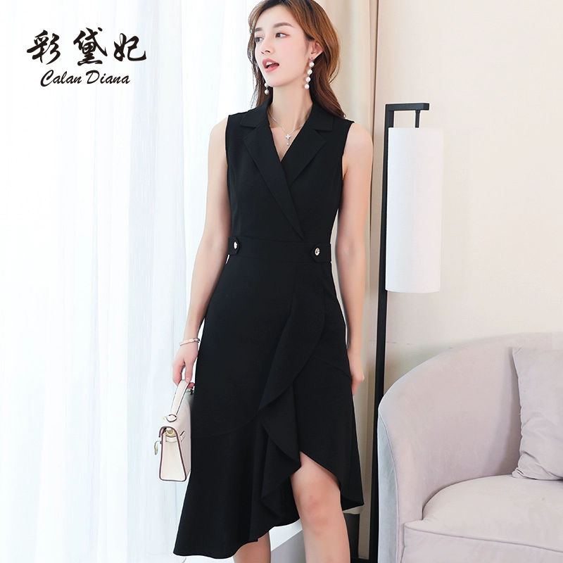Cai Dai Fei 2020 xuân hè mới của phụ nữ Hàn Quốc xu hướng giản dị slim slim không tay thời trang hoang dã - váy đầm
