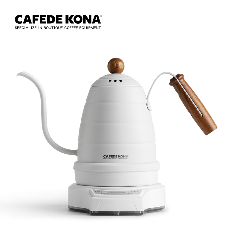 CAFEDE KONA temperature control fine mouth hand-made coffee pot Electric insulation timing stainless steel long mouth hand-made pot