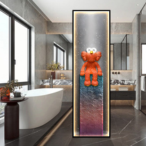 Customized simple tempered art glass partition living room screen decoration entry entrance frosted translucent light luxury cartoon