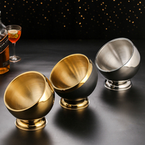 Stainless steel ashtray desktop bar KTV home living room European style anti-flying office restaurant ashtray can LOGO