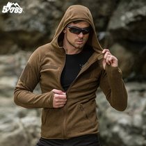 Outdoor tactical double-sided fleece jacket Mens autumn thickened stormtrooper liner top Slim cardigan fleece jacket