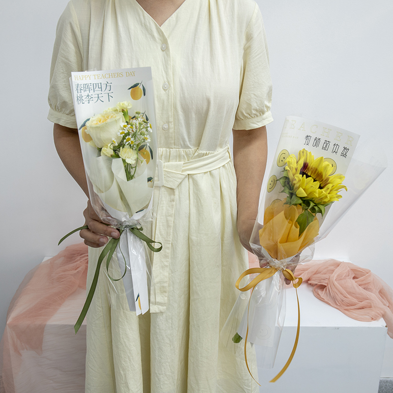 Teachers' Day Single flower Flowers Wrapping Paper Flowers Bouquet Bouquet Floral Packaging Materials Flowers Packaging Materials