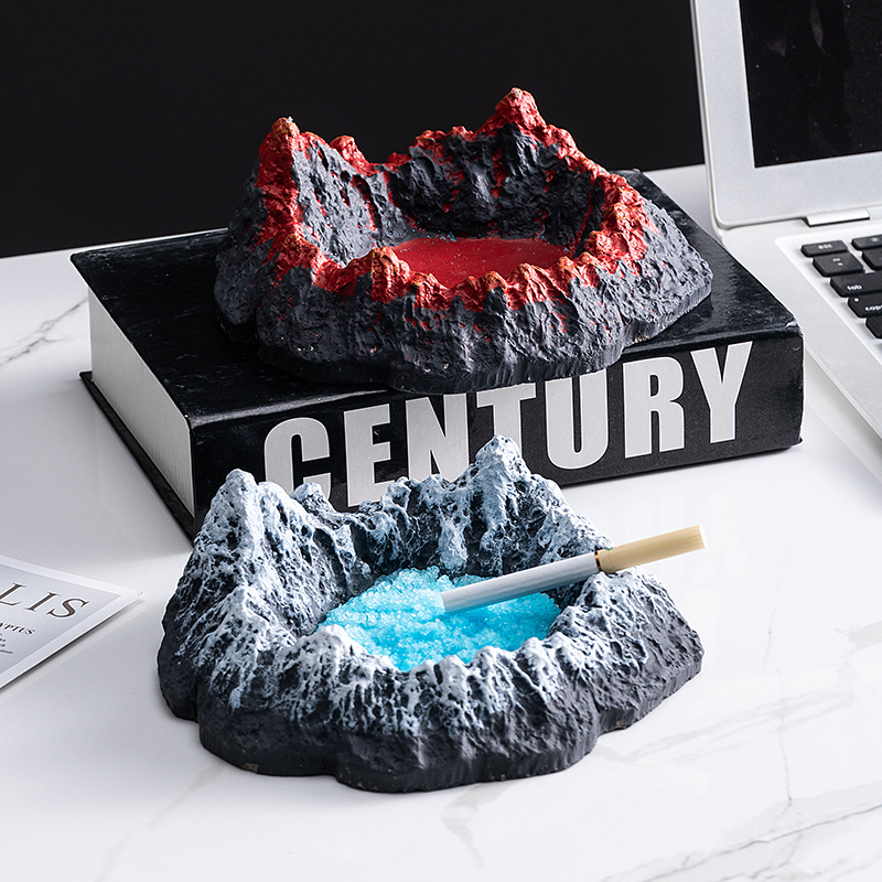 Ashtray Creative Personality Trend Home Living Room Office Crystal Glass Large Iceberg Snow Mountain Ornament Smoke Cylinder