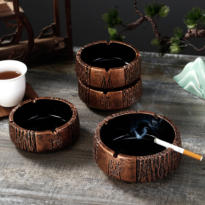 New Chinese Retro Ashtrays Creativity Personality Trends Big Anti Fly Ash Superior Sense Home Living Room Office-Taobao