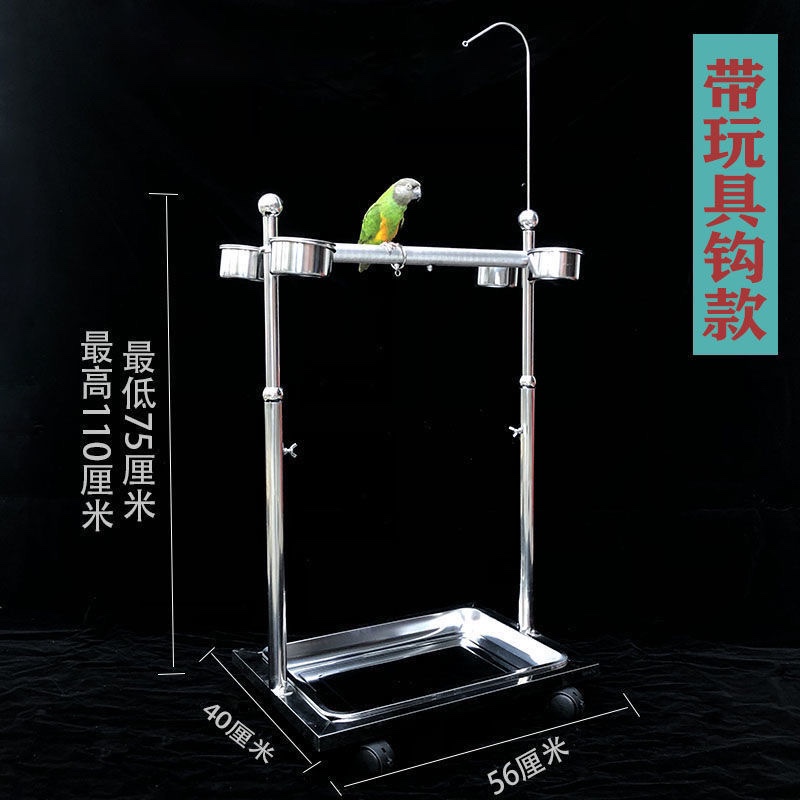 オウムのステンレススチール製スタンド、小型、中型、大型の鳥用スタンド、オウムの鳥、ペット用の鳥用スタンド、ステンレススチール製ラダーラック