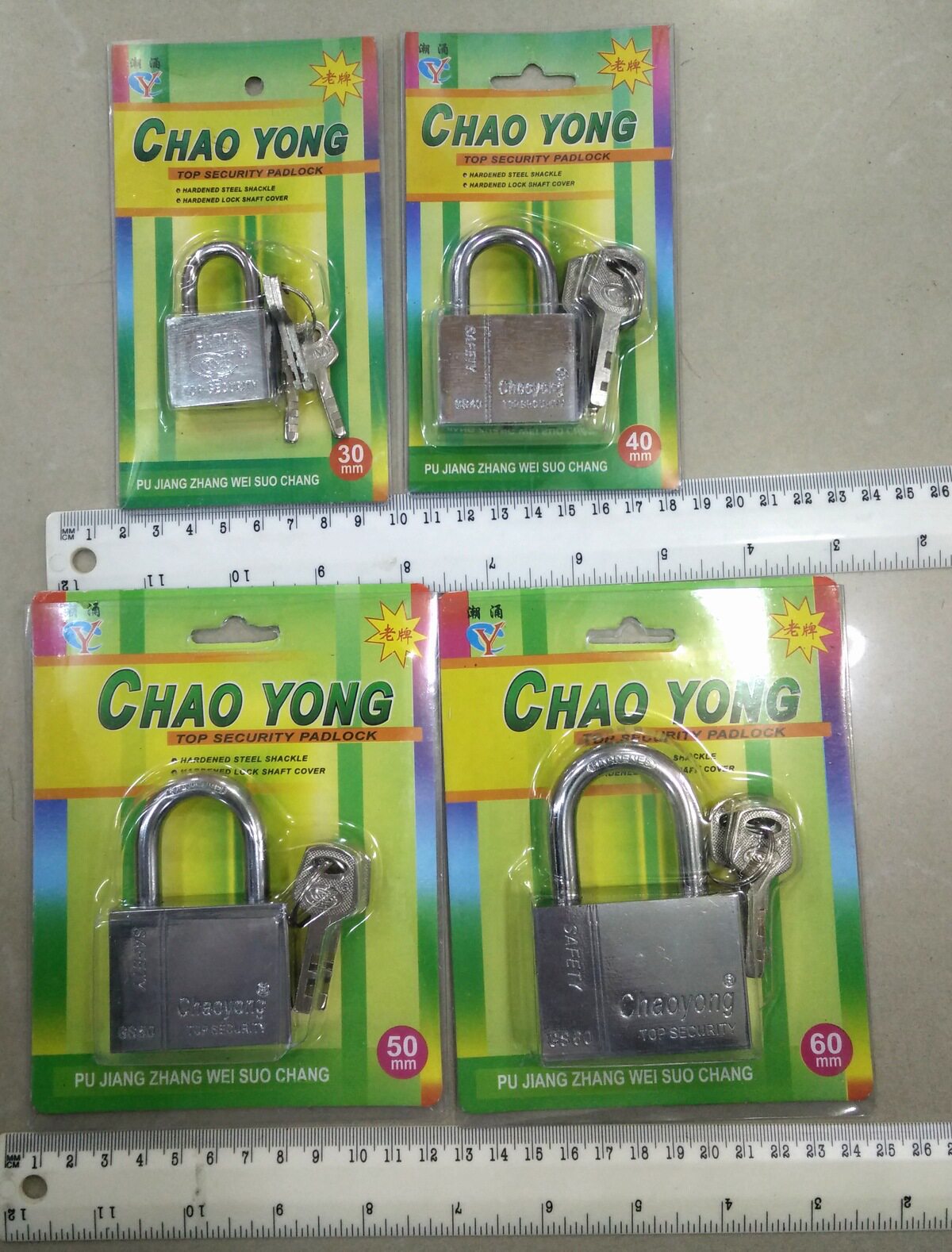 Chaoxing brand 30mm square steel lock all steel padlock black technology
