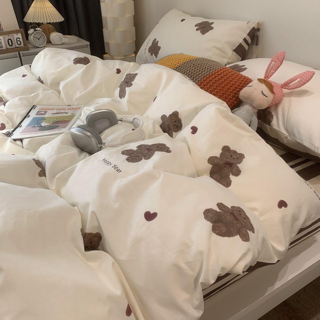 Bed sheets and bed fittings four-piece set cotton cartoon