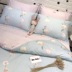 Mỹ Tianyuan Shu nữ thời trang công chúa nhỏ tươi hoa bông denim bông 1.5 / 1.8m Bộ đồ giường - Bộ đồ giường bốn mảnh bộ drap giường 1m6 Bộ đồ giường bốn mảnh