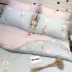 Mỹ Tianyuan Shu nữ thời trang công chúa nhỏ tươi hoa bông denim bông 1.5 / 1.8m Bộ đồ giường - Bộ đồ giường bốn mảnh