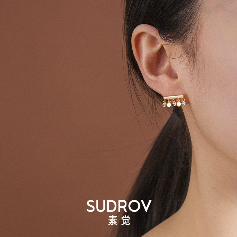 Su - tide ear - nail with the new silver niche in 2023 - tide female ear - nail temperament ear - decoration personality flow su ear crash