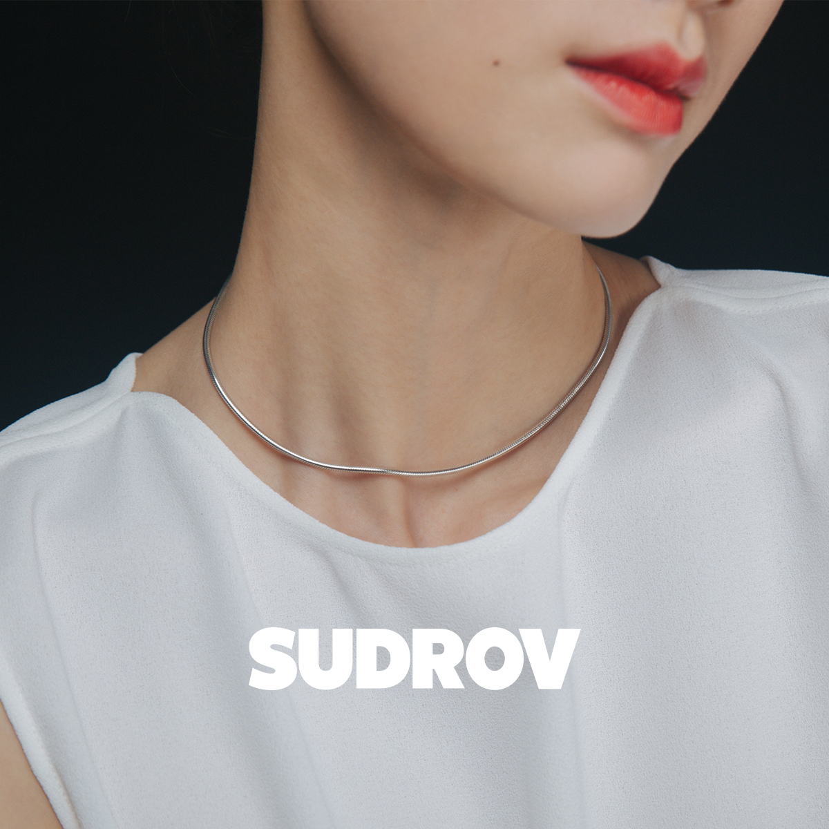 Vegetarian Original 925 Silver Vegetarian Chain Woman Lock Bone Chain Coarse Snake Bone Chain Naked Chain Brief Temperament 100 Hitch Short Money Chain-Taobao