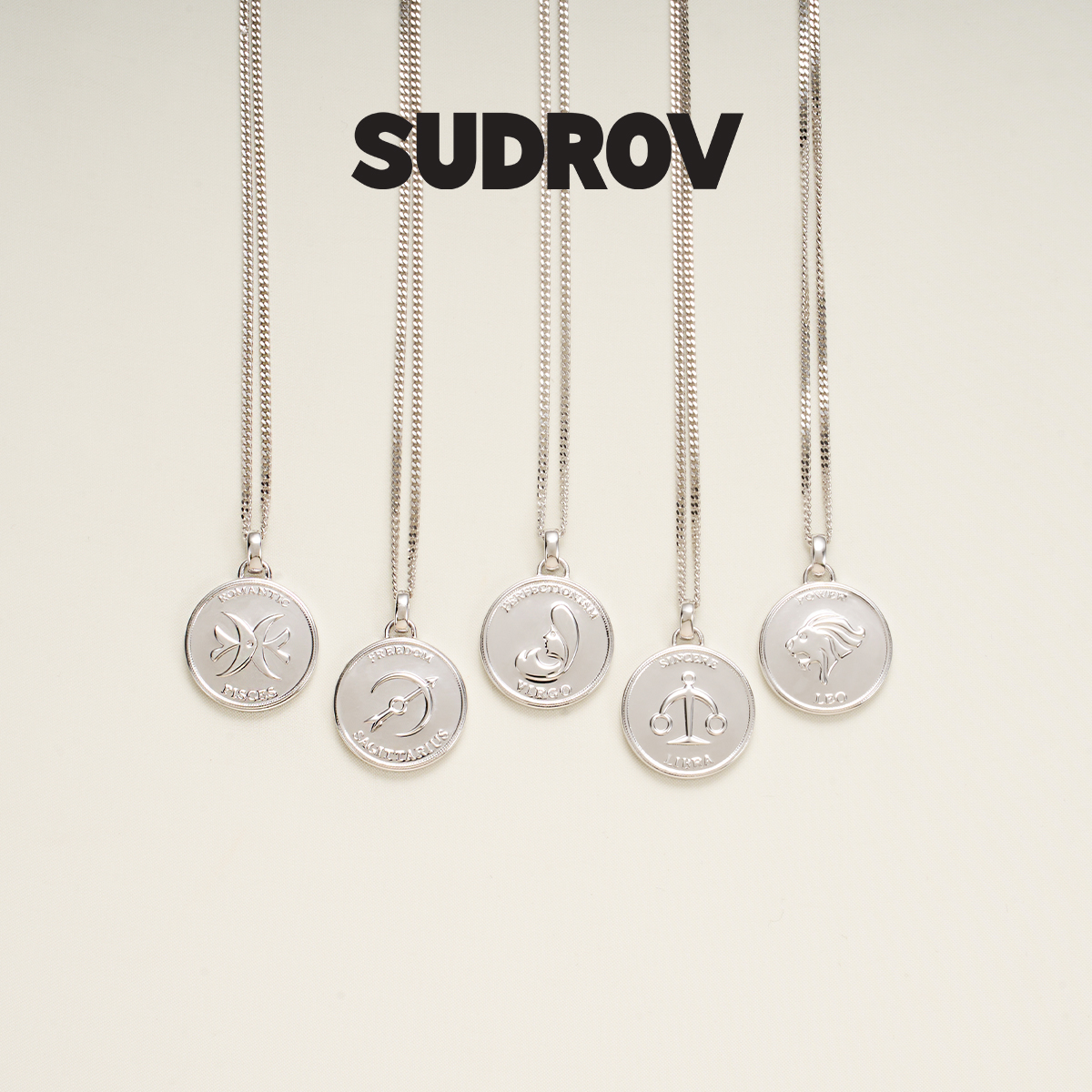 SUDROV Sujue ニッチ 925 シルバー 星座 コインネックレス 女性用 鎖骨チェーン セーターチェーン ガールフレンド 誕生日プレゼント