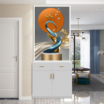Entry light luxury entrance hall cabinet integrated cabinet living room screen partition cabinet foyer art glass decoration small apartment