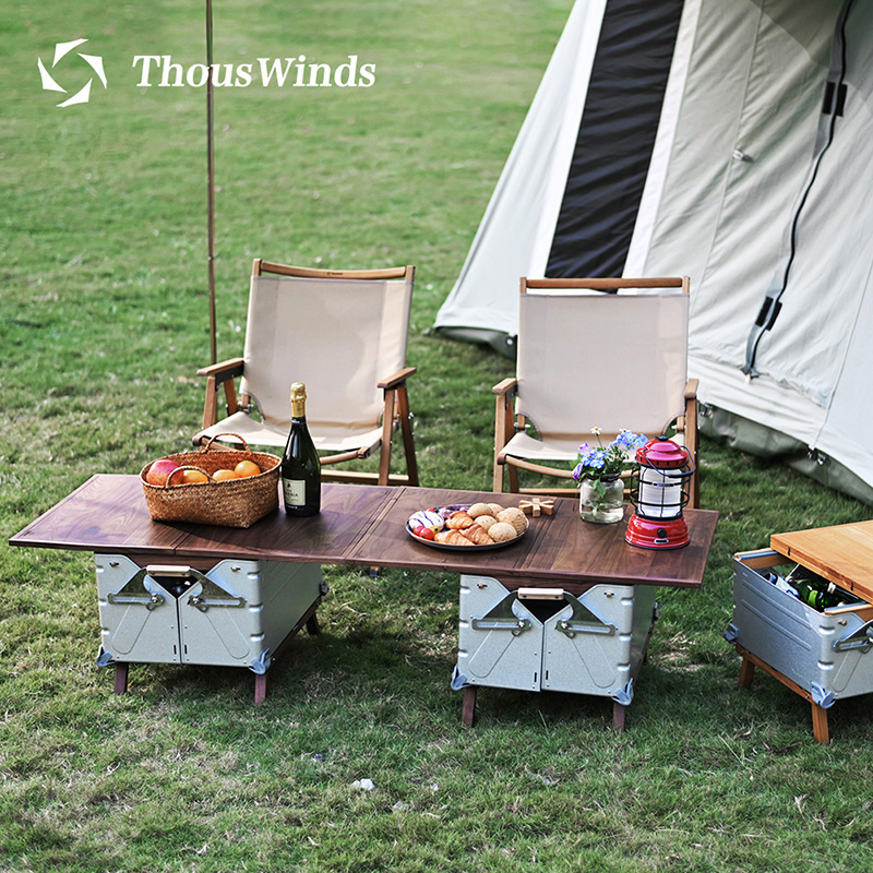 Hanfor Outdoor Camping Open Box Side Table Thous Winds Camping Folding Storage Box Skateboard Table